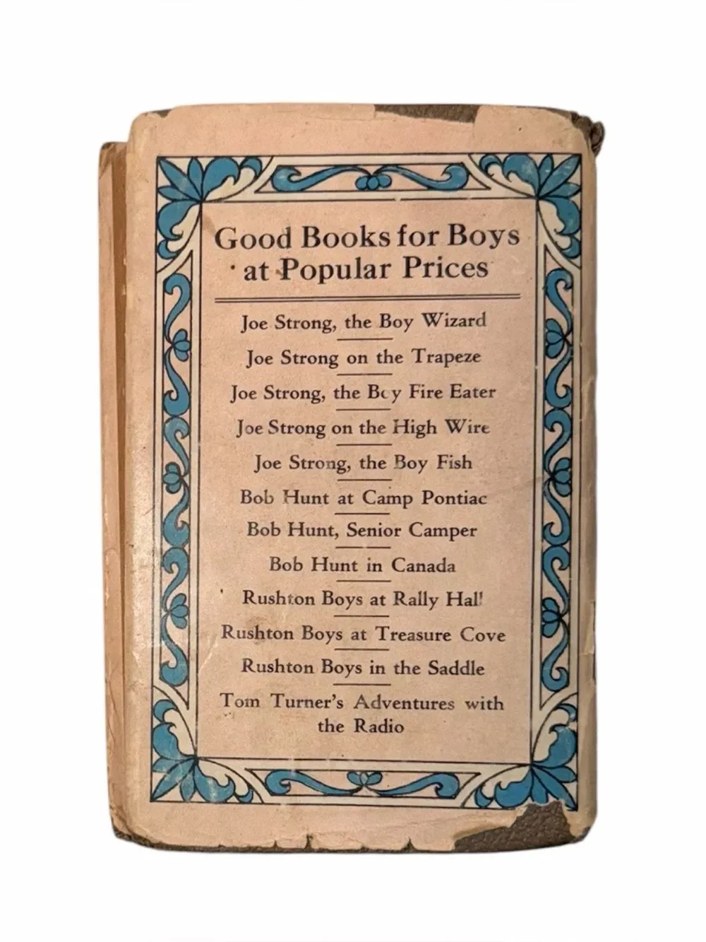 Antique 1916 Joe Strong The Boy Fire Eater Vance Barnum Book Paper Cover Spine